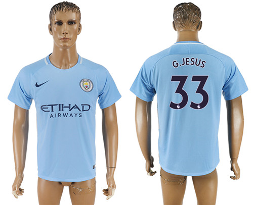 2017 18 Manchester City 33 G.JESUS Home Thailand Soccer Jersey