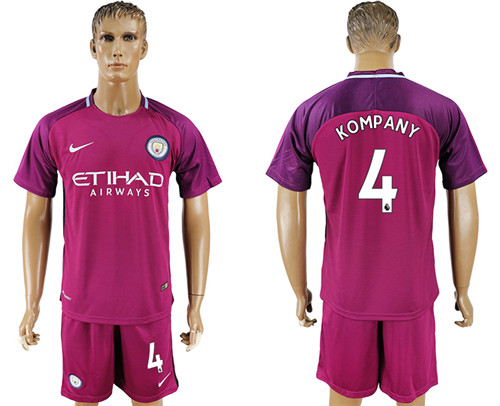 2017 18 Manchester City 4 KOMPANY Away Soccer Jersey