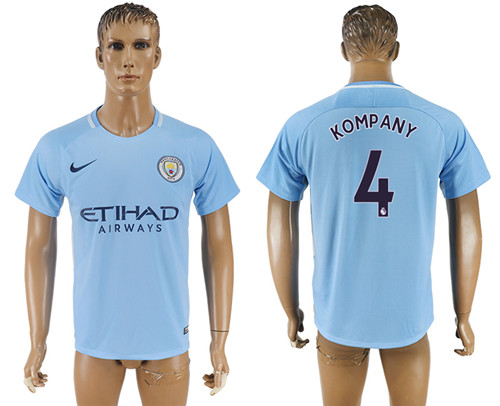 2017 18 Manchester City 4 KOMPANY Home Thailand Soccer Jersey