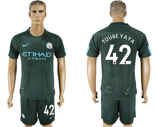 2017 18 Manchester City 42 TOURE YAYA Away Soccer Jersey