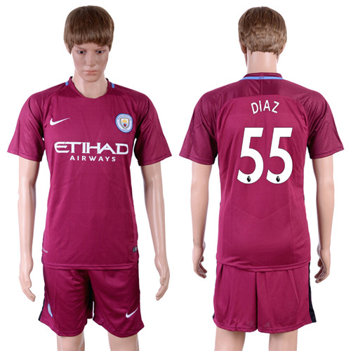 2017 18 Manchester City 55 DIAZ Away Soccer Jersey