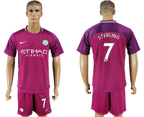 2017 18 Manchester City 7 STERLING Away Soccer Jersey