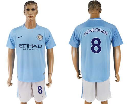 2017 18 Manchester City 8 GUNDOGAN Home Soccer Jersey