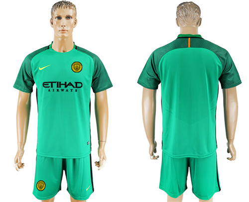 2017 18 Manchester City Green Goalkeeper Soccer Jersey