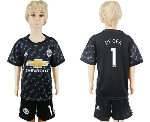 2017 18 Manchester United 1 DE GEA Away Youth Soccer Jersey