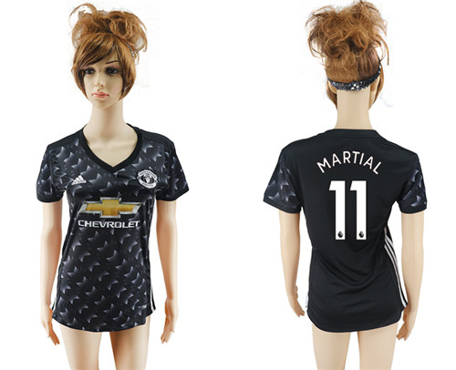 2017 18 Manchester United 11 MARTIAL Away Women Soccer Jersey