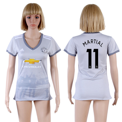 2017 18 Manchester United 11 MARTIAL Third Away Women Soccer Jersey