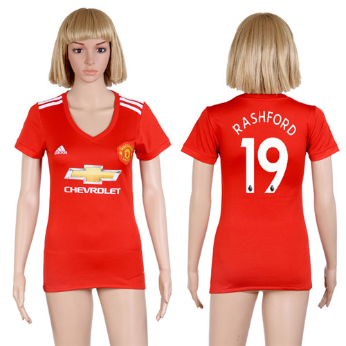 2017 18 Manchester United 19 RASHFORO Home Women Soccer Jersey