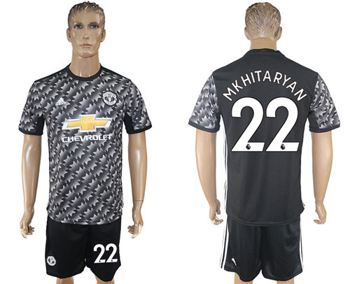 2017 18 Manchester United 22 MKHITARYAN Away Soccer Jersey