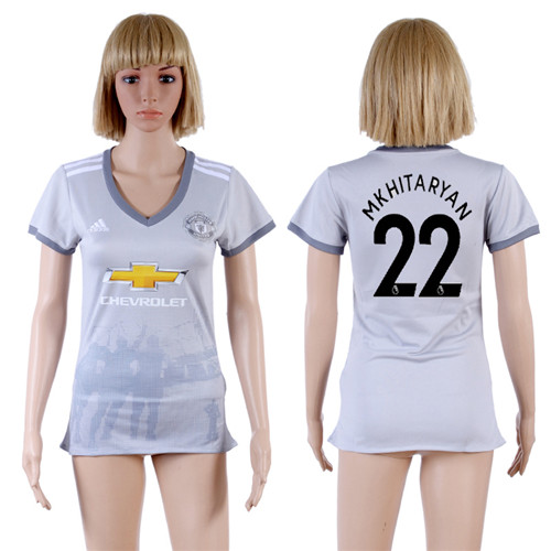 2017 18 Manchester United 22 MKHITARYAN Third Away Women Soccer Jersey