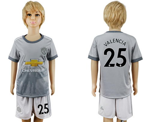2017 18 Manchester United 25 VALENCIA Third Away Youth Soccer Jersey