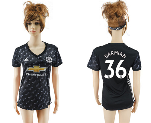 2017 18 Manchester United 36 DARMIAN Away Women Soccer Jersey