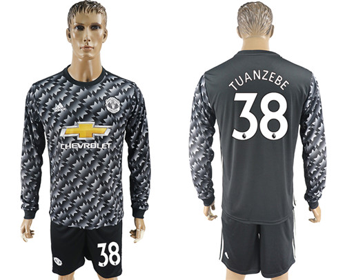 2017 18 Manchester United 38 TUANZEBE Away Long Sleeve Soccer Jersey