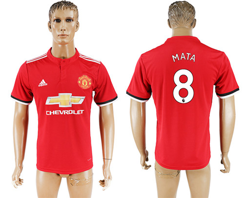 2017 18 Manchester United 8 MATA Home Thailand Soccer Jersey