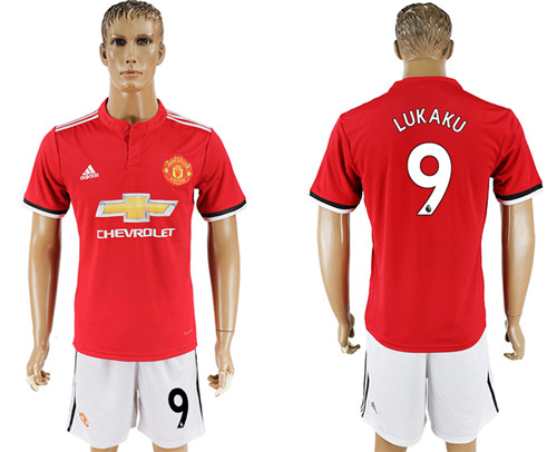 2017 18 Manchester United 9 LUKAKU Home Soccer Jersey