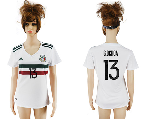 2017 18 Mexico 13 G.OCHOA Away Women Soccer Jersey