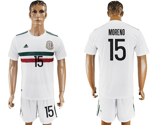 2017 18 Mexico 15 MORENO Away Soccer Jersey