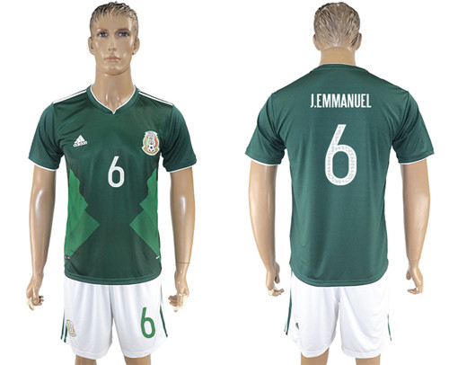 2017 18 Mexico 6 J.EMMANUEL Home Soccer Jersey