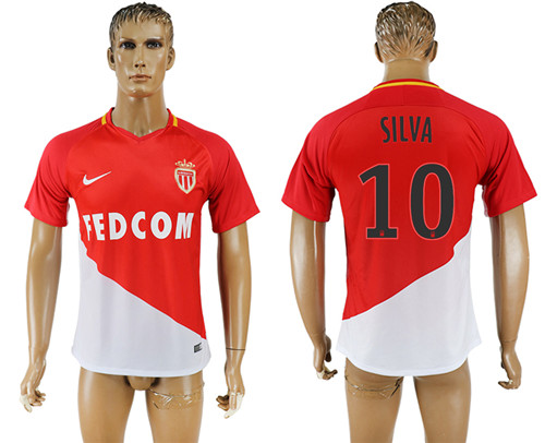 2017 18 Monaco 10 SILVA Home Thailand Soccer Jersey