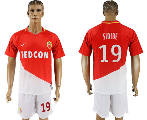 2017 18 Monaco 19 SIDIBE Home Soccer Jersey