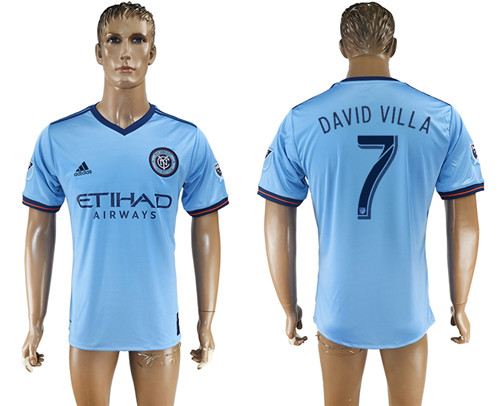 2017 18 New York City FC 7 DAVID VILLA Home Thailand Soccer Jersey