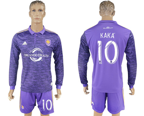 2017 18 Orlando City 10 KAKA Home Long Sleeve Soccer Jersey