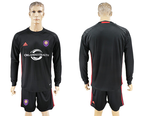 2017 18 Orlando City Black Goalkeeper Long Sleeve Soccer Jersey