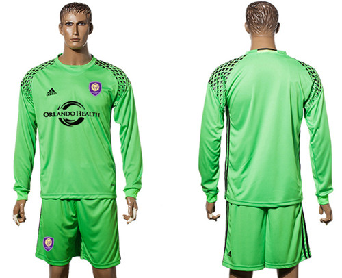 2017 18 Orlando City Green Goalkeeper Long Sleeve Soccer Jersey