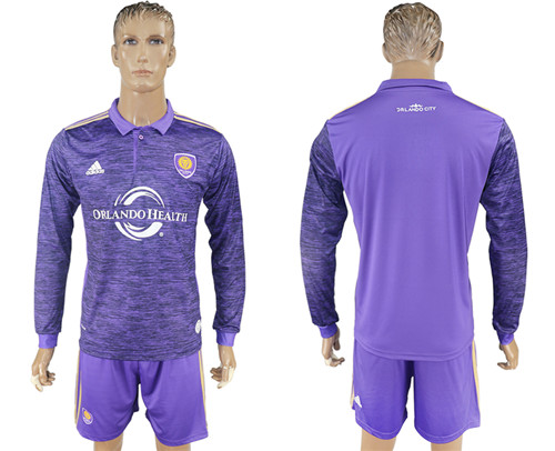 2017 18 Orlando City Home Long Sleeve Soccer Jersey