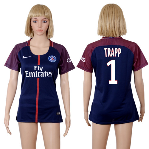 2017 18 Paris Saint Germain 1 TRAPP Home Women Soccer Jersey