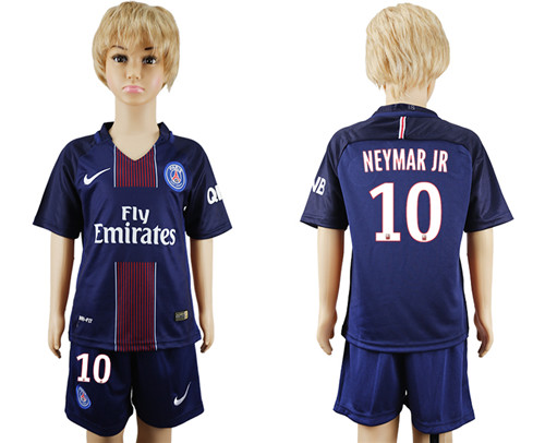 2017 18 Paris Saint Germain 10 NEYMAR JR Home Youth Soccer Jersey