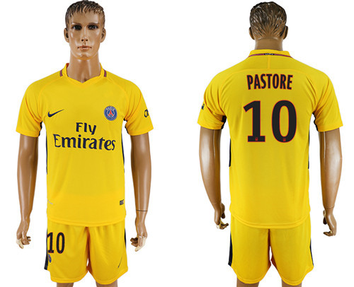 2017 18 Paris Saint Germain 10 PASTORE Away Soccer Jersey