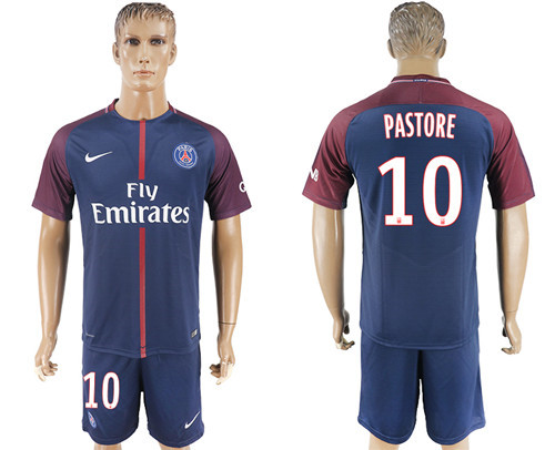 2017 18 Paris Saint Germain 10 PASTORE Home Soccer Jersey