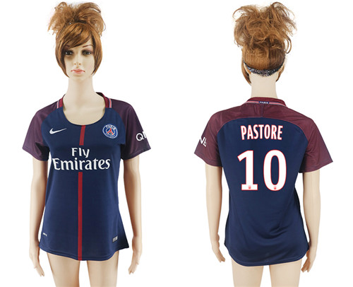 2017 18 Paris Saint Germain 10 PASTORE Home Women Soccer Jersey