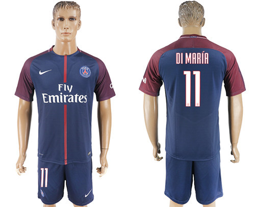 2017 18 Paris Saint Germain 11 DI MARIA Home UEFA Champions League Soccer Jersey