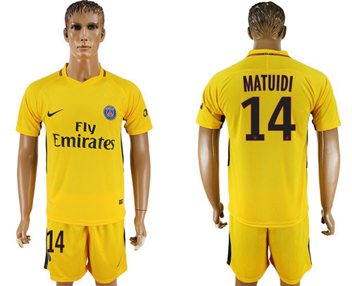 2017 18 Paris Saint Germain 14 MATUIDI Away Soccer Jersey