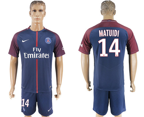 2017 18 Paris Saint Germain 14 MATUIDI Home Soccer Jersey