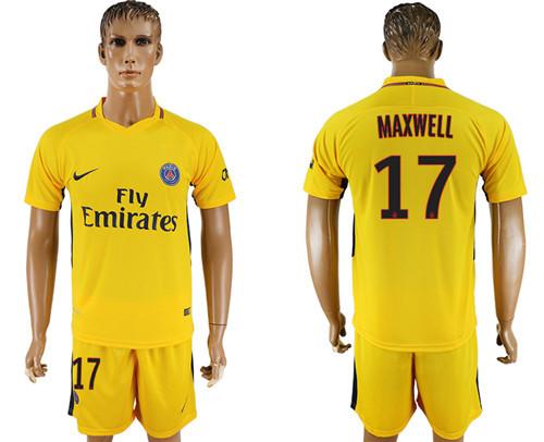 2017 18 Paris Saint Germain 17 MAXWELL Away Soccer Jersey