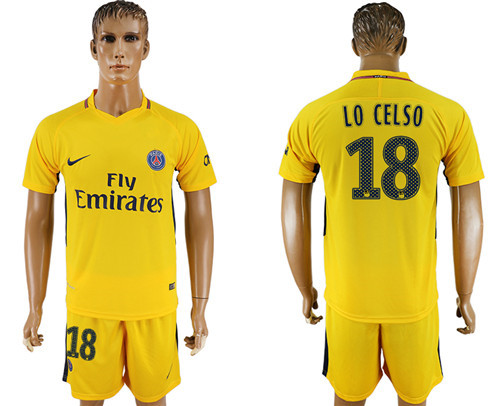 2017 18 Paris Saint Germain 18 LO CELSO Away Soccer Jersey