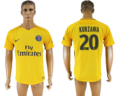 2017 18 Paris Saint Germain 20 KURZAWA Away Thailand Soccer Jersey