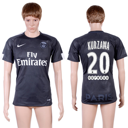 2017 18 Paris Saint Germain 20 KURZAWA Third Away Thailand Soccer Jersey