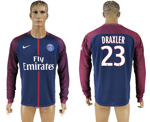 2017 18 Paris Saint Germain 23 DRAXLER Home Long Sleeve Thailand Soccer Jersey