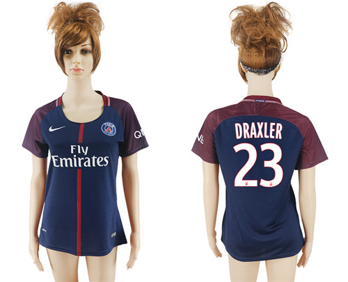 2017 18 Paris Saint Germain 23 DRAXLER Home Women Soccer Jersey