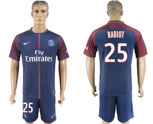 2017 18 Paris Saint Germain 25 RABIOT Home Soccer Jersey