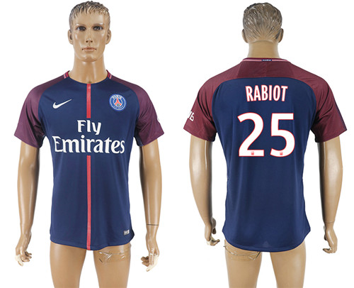 2017 18 Paris Saint Germain 25 RABIOT Home Thailand Soccer Jersey