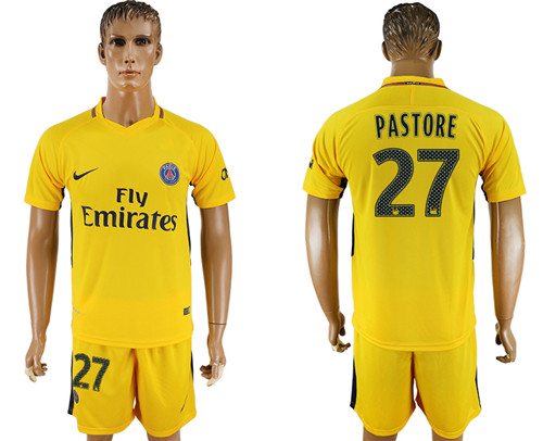 2017 18 Paris Saint Germain 27 PASTORE Away Soccer Jersey