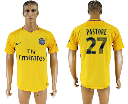 2017 18 Paris Saint Germain 27 PASTORE Away Thailand Soccer Jersey