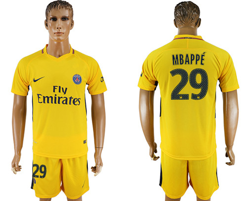 2017 18 Paris Saint Germain 29 MBAPPE Away Soccer Jersey