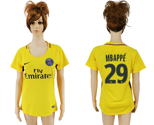 2017 18 Paris Saint Germain 29 MBAPPE Away Women Thailand Soccer Jersey