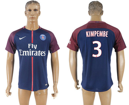 2017 18 Paris Saint Germain 3 KIMPEMBE Home Thailand Soccer Jersey